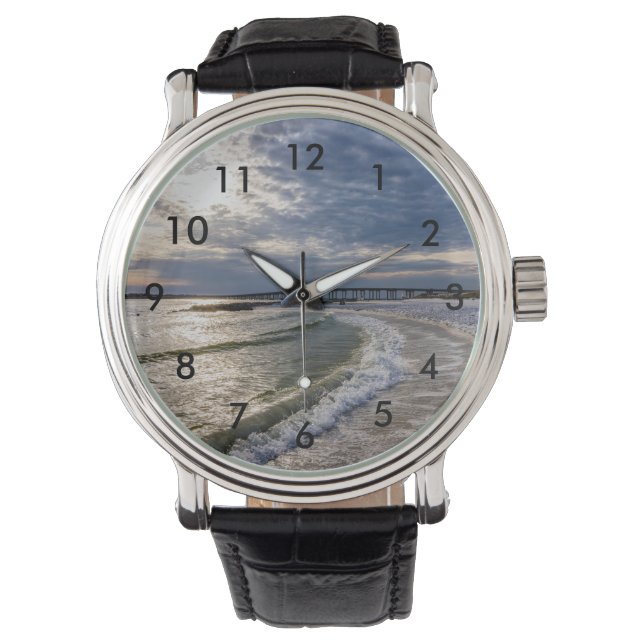 Destin Florida Evening Vågar Wrist Watch Armbandsur (Framsida)