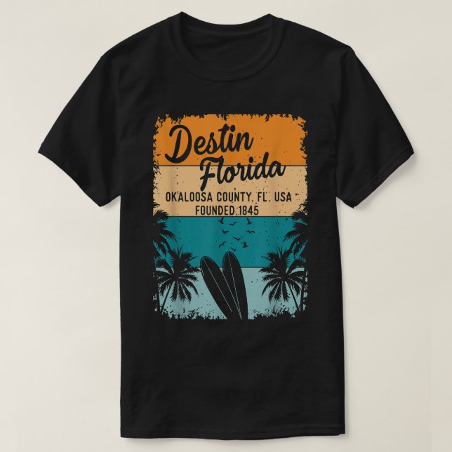 Destin Florida FL Beach Souvenirs And Gifts Men Wo T Shirt (Design framsida)