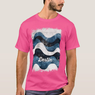 Destin Florida FL Tropical Beach Surfing Vågar Vin T Shirt