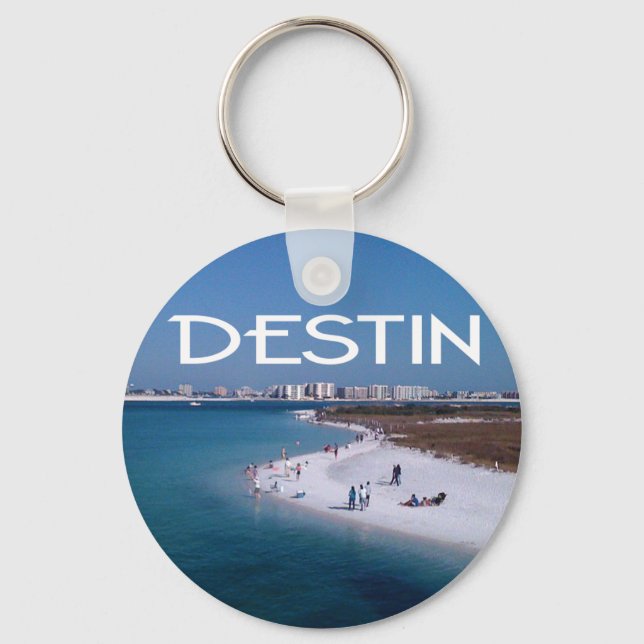 Destin Florida-foto med strand och skylin Nyckelring (Framsida)