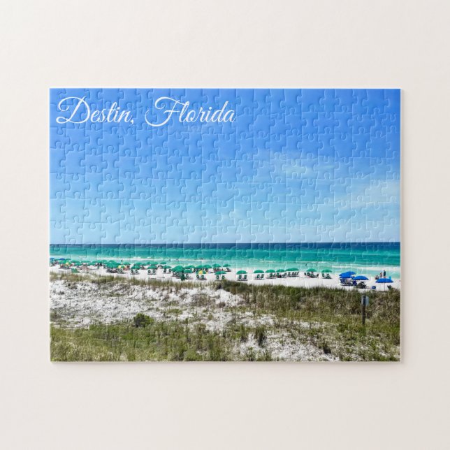 Destin Florida Kusten Beach Umbrellas Söt Anpassni Pussel (Horisontell)