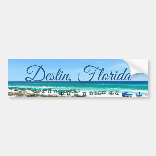 Destin Florida Kusten Beach Umbrellas Söt Photo Bildekal (Framsidan)