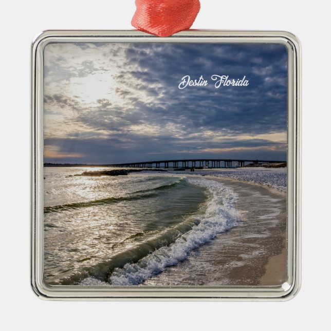 Destin Florida Kvällsvågor Ornament (Framsidan)