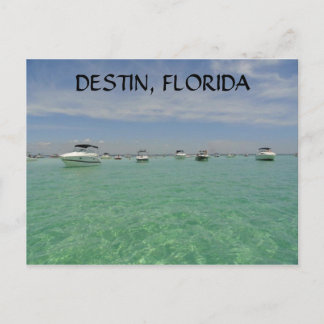 DESTIN FLORIDA NAUTICAL POSTCARD ON CRAB ISLAND VYKORT
