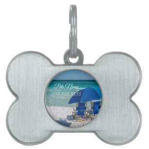 Destin Florida-ordförande och Parbrella Pet-tagg ID-bricka Husdjur