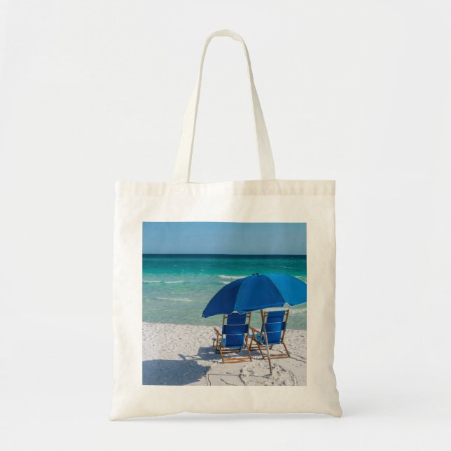 Destin Florida-ordförande och Umbrella Tote Bag Tygkasse (Framsidan)