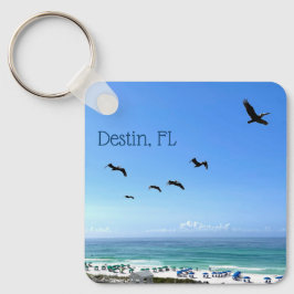 Destin Florida Pelicans Söt Ocean Photography Nyckelring