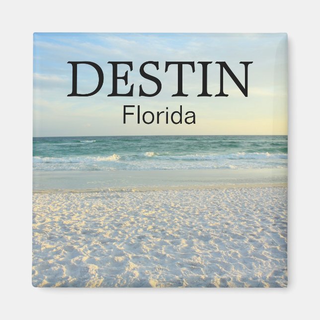 Destin Florida-sockersandstrand sunset magnet (Framsidan)