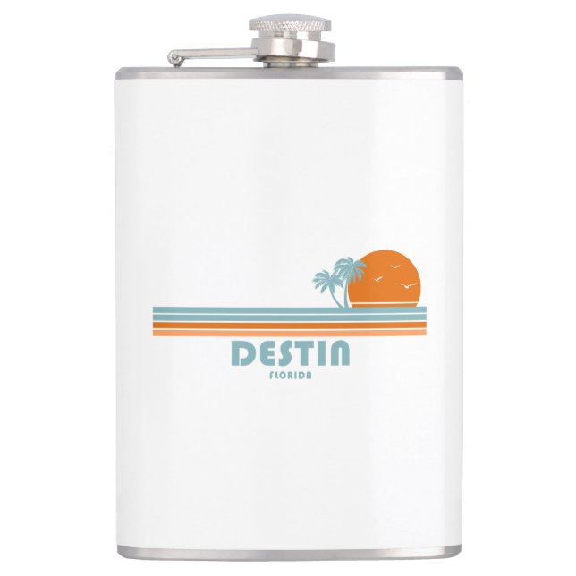 Destin Florida Sol Handflatan Träd Fickplunta (Framsidan)