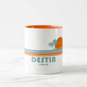 Destin Florida Sol Handflatan Träd Två-Tonad Mugg