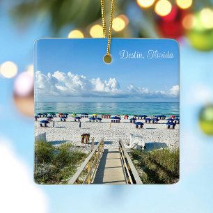 Destin Florida Söt Beach Photography-jul Julgransprydnad Keramik