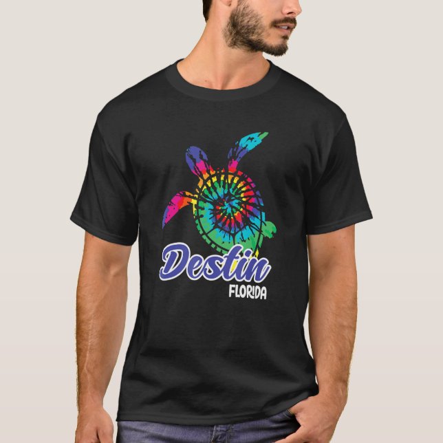 Destin Florida Souvenirs Destin Beach Tie Dye Sea  T Shirt (Framsida)