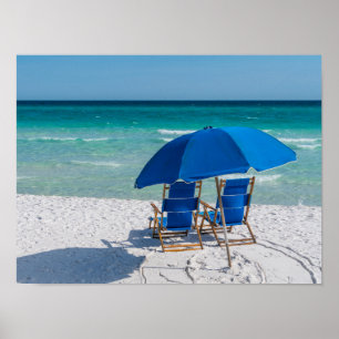 Destin Florida-stolar och Parbrella Poster