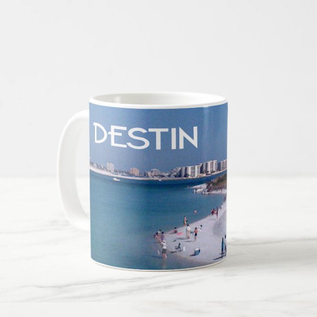 Destin, Florida-stranden och skyliner Kaffemugg (Framsida vänster)