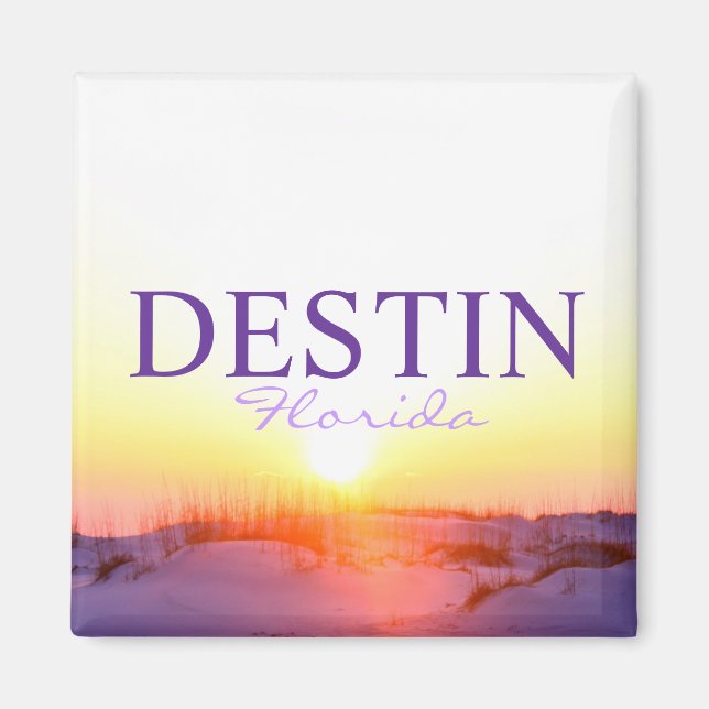 Destin Florida sunset over dunes Magnet (Framsidan)