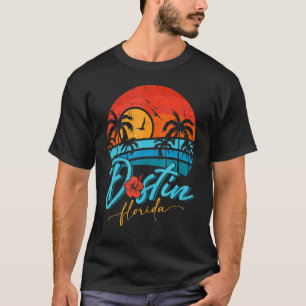 Destin Florida Sunset Retro Summer Vacation Beach T Shirt