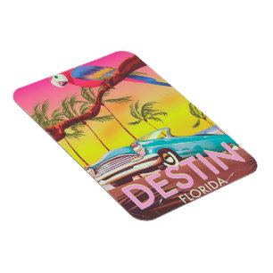 Destin Florida USA vintage resor poster. Magnet