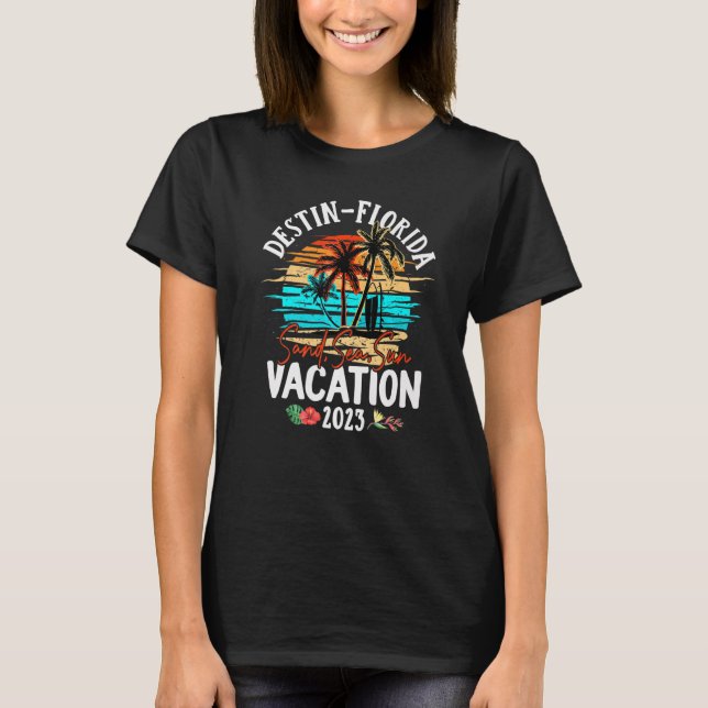 Destin Florida Vacation 2023 Matching Family Group T Shirt (Framsida)