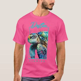 Destin Florida Watercolor Sea Turtle Porträtt T Shirt
