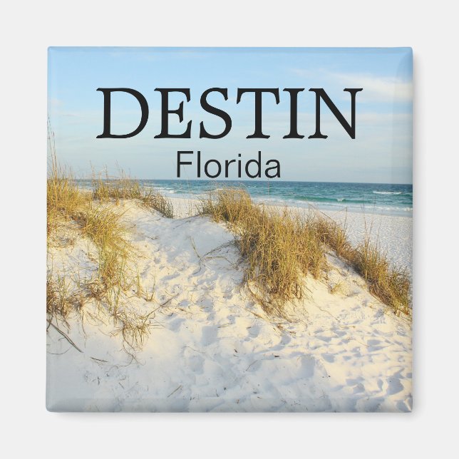 Destin Florida white sandstrand sunset magnet (Framsidan)