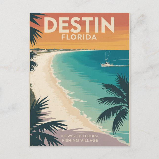 Destin Florida World's Luckiest Fishing Village Vykort (Framsida)