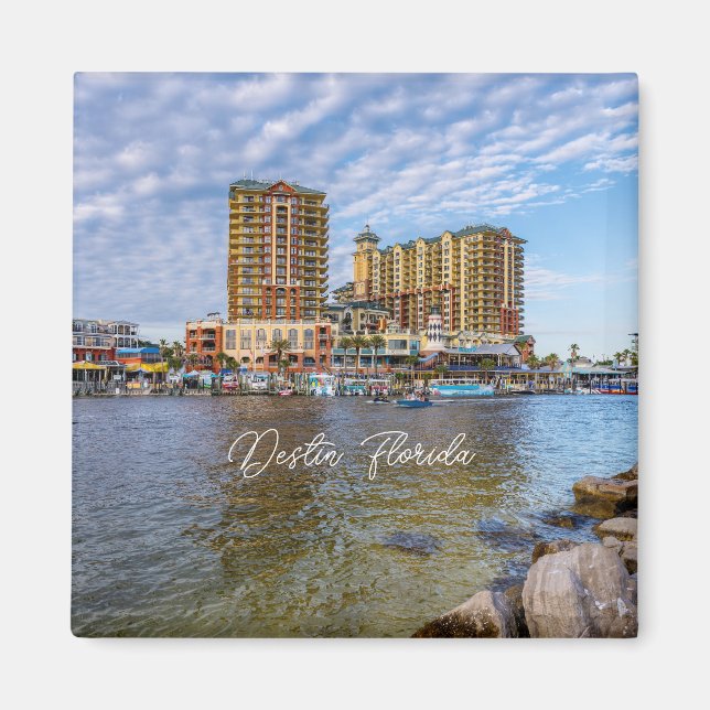 Destin Harbor BoardgångSquare Magnet (Framsidan)