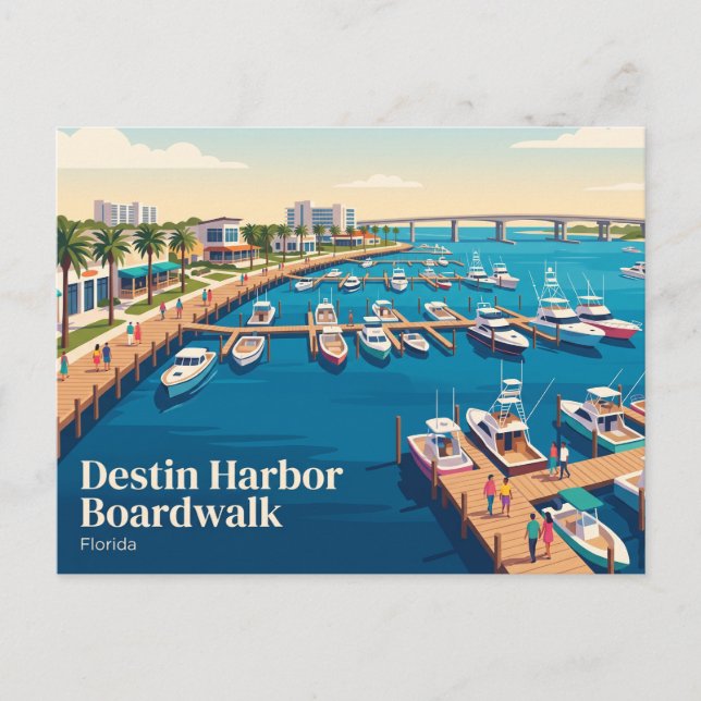 Destin Harbor Boardwalk USA Vykort (Framsida)