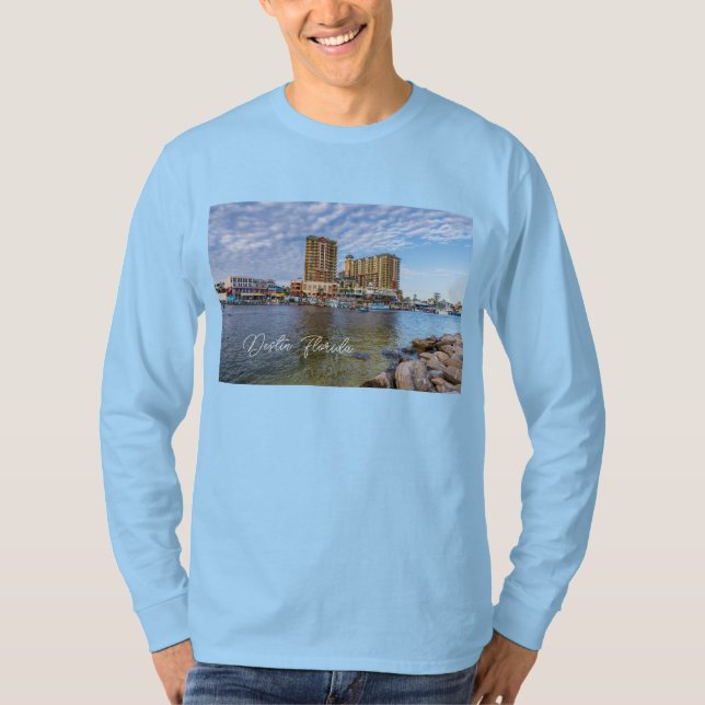 Destin Harbor Boardwalts Långärmad Shirt T Shirt (Framsida)