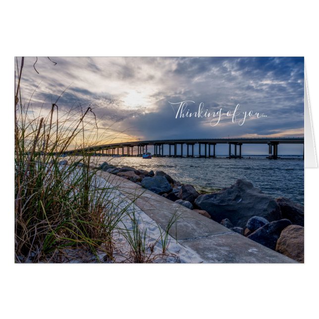Destin Öster Pass Sunset Thinink of You Card OBS Kort (Framsidan Horizontal)