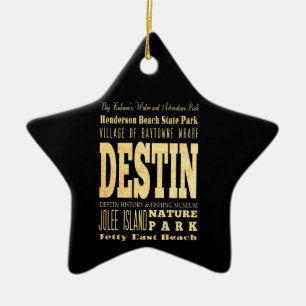Destin stad av Florida typografikonst Julgransprydnad Keramik