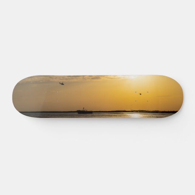 Destin Sunset Och Helikoptrar Skateboard (Horz)