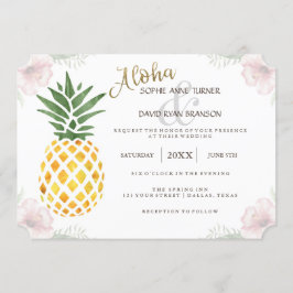 Destination Aloha Tropical Beach Wedding Inbjudan