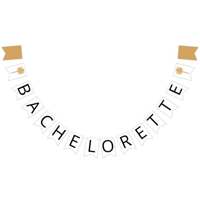 Destination Bachelorette för Tropical Beach Guld H Vimplar (Alla)