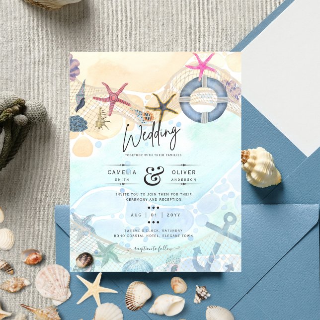 Destination Beach Wedding Coastal Flygblad (Skapare uppladdad)