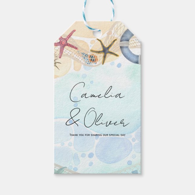 Destination Beach Wedding Coastal Presentetikett (Framsidan)