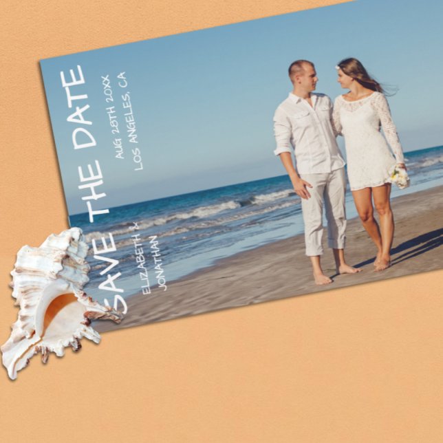 Destination Beach Wedding Photo Save The Date Spara Datumet (Skapare uppladdad)