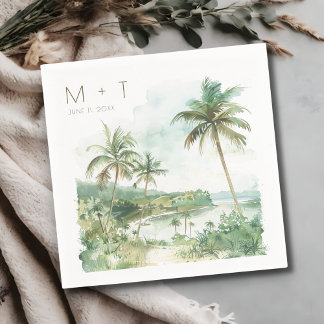 Destination Beach Wedding Reception Pappersservett