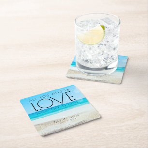 Destination Beach Wedding Underlägg Papper Kvadrat