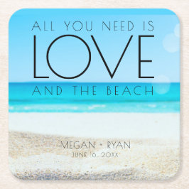 Destination Beach Wedding Underlägg Papper Kvadrat