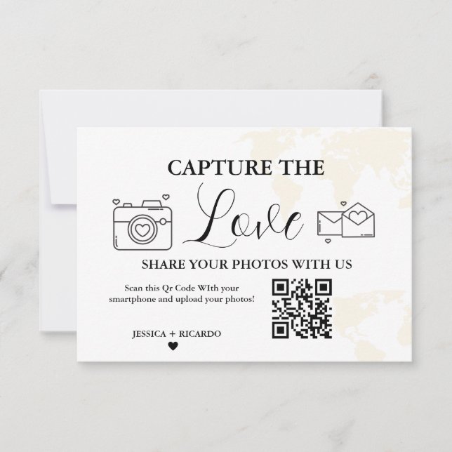 Destination Bröllop Capture the Love QR-kodkort Inbjudningar (Framsida)