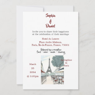 Destination bröllop - Springtime i Paris Inbjudningar