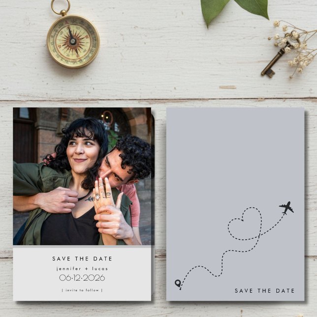 Destination Bröllopsfoto Spara Datum Datumet (Destination Wedding Photo Save the Date)