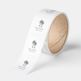 Destination Christmas Tropical Palm Trees Beach  Fyrkantigt Klistermärke