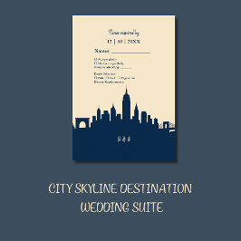 destination för Luxury Metropolitan Skyline Bröllo OSA Kort