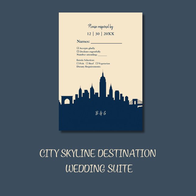 destination för Luxury Metropolitan Skyline Bröllo OSA Kort (Skapare uppladdad)