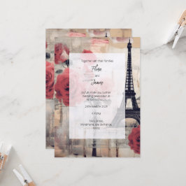 Destination France Reds Vintage Invitation  Inbjudningar