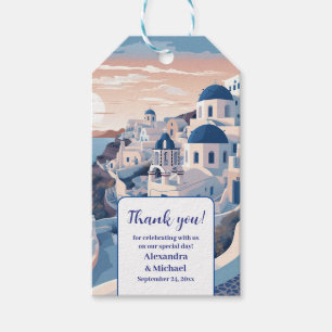 Destination Greece Santorini Bröllop Gift Märkres Presentetikett