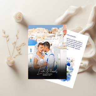 Destination Greece Santorini Bröllop Photo Tack Kort