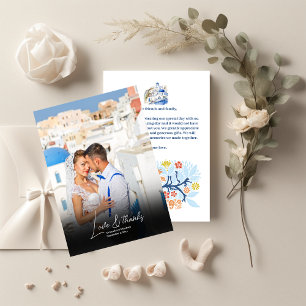Destination Greece Santorini Bröllop Photo Tack Kort