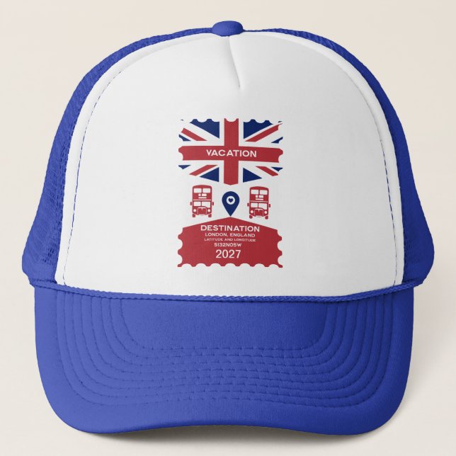 Destination London UK Vacation Keps (Framsida)